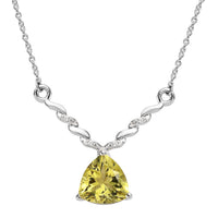 Ouro Verde Quartz and White Zircon Necklace 18 Inches in Platinum Over Sterling Silver 4.10 ctw