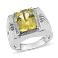 Karis Ouro Verde Quartz Men's Ring in Platinum Bond 5.75 ctw - Sticky add to cart bar