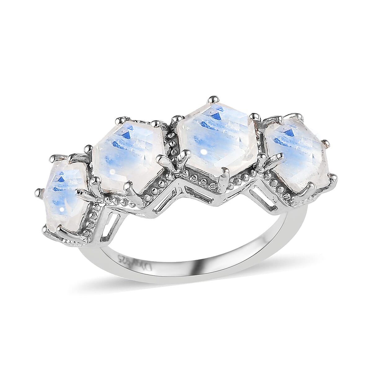 Moon Glow Moonstone Ring in Platinum Over Sterling Silver 5.00 ctw