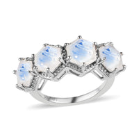 Moon Glow Moonstone Ring in Platinum Over Sterling Silver 5.00 ctw