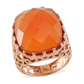 Red Agate Ring in Stainless Steel (Size 10.0) 15.00 ctw - Sticky add to cart bar