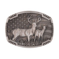 Western Animal Deer Belt Buckle in Silvertone - Sticky add to cart bar