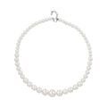 White Shell Pearl 8-16mm Necklace (20-22 Inches) in Silvertone - Sticky add to cart bar