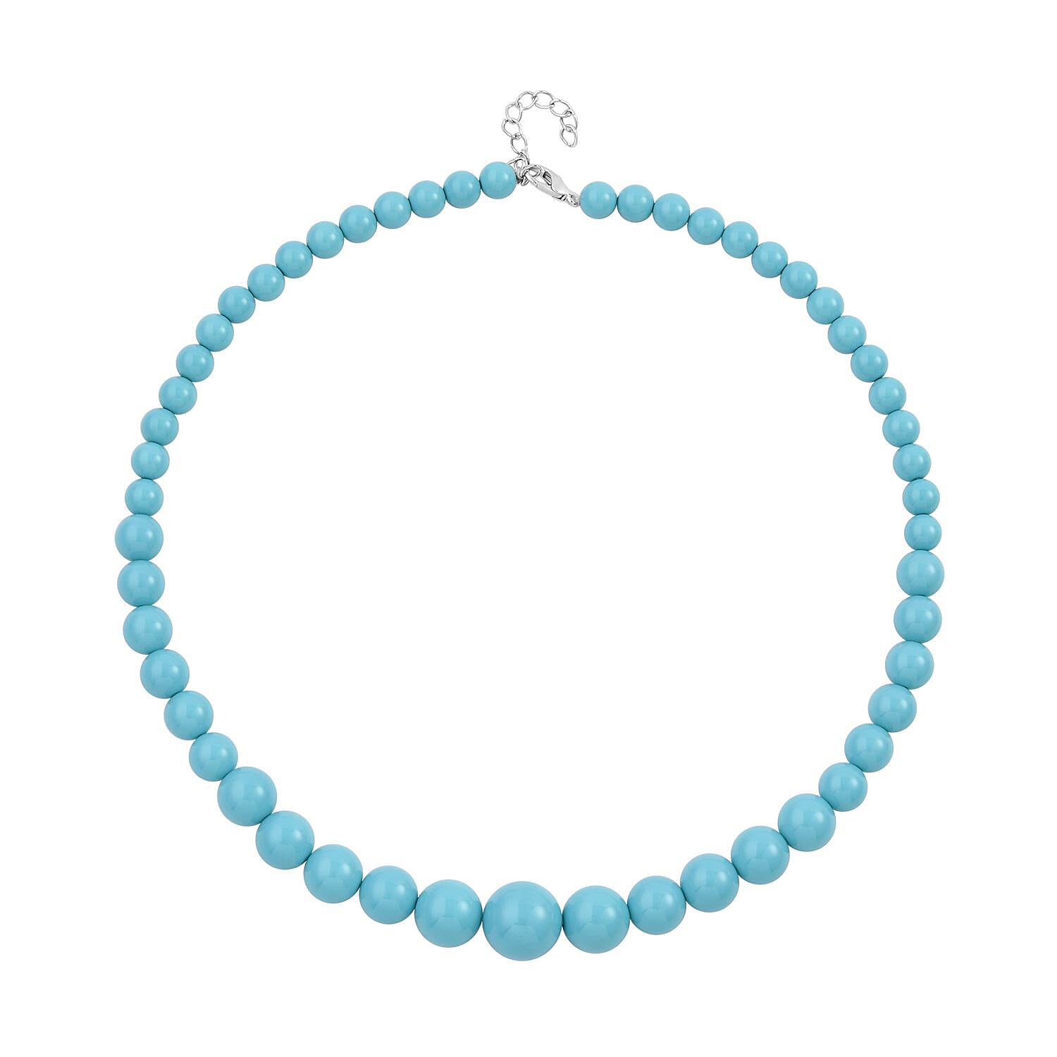 White Shell Pearl 8-16mm Necklace (20-22 Inches) in Silvertone