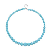 White Shell Pearl 8-16mm Necklace (20-22 Inches) in Silvertone