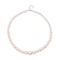 White Shell Pearl 8-16mm Necklace (20-22 Inches) in Silvertone - Sticky add to cart bar
