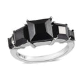 Thai Black Spinel 5 Stone Ring in Stainless Steel (Size 10.0) 3.85 - Sticky add to cart bar