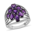 Amethyst Ring in Stainless Steel (Size 10.0) 3.40 ctw - Sticky add to cart bar