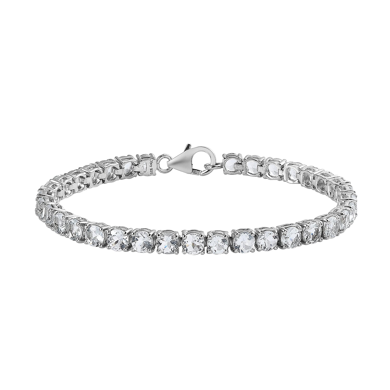 TLV Premium Brazilian Goshenite Tennis Bracelet in Platinum Over Sterling Silver (6.50 In) 9.65 ctw