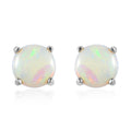 Australian Opal Solitaire Stud Earrings in Platinum Over Sterling Silver 0.65 ctw - Sticky add to cart bar