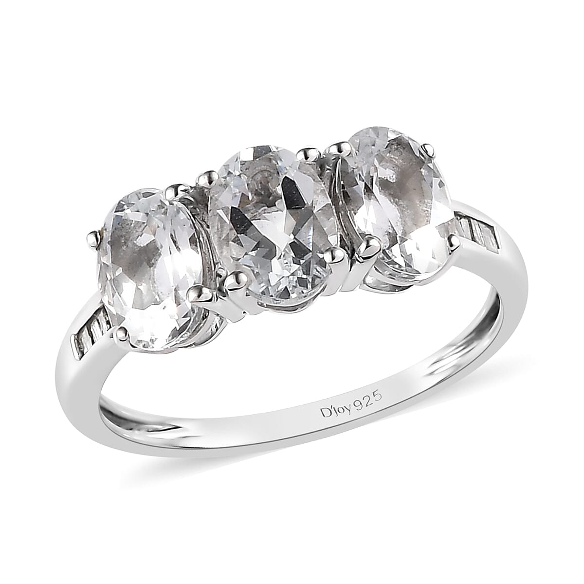 Premium Brazilian Goshenite and Diamond Ring in Platinum Over Sterling Silver 2.00 ctw