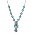 Artisan Crafted Sleeping Beauty Turquoise Necklace 18 Inches in Sterling Silver 7.50 ctw - Sticky add to cart bar