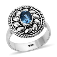 BALI LEGACY Swiss Blue Topaz Ring in Sterling Silver (Size 10.0) 0.20 ctw