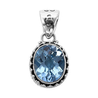 Bali Legacy Sky Blue Topaz Pendant in Sterling Silver 1.15 ctw
