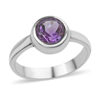 BALI LEGACY Amethyst Solitaire Ring in Sterling Silver 0.25 ctw