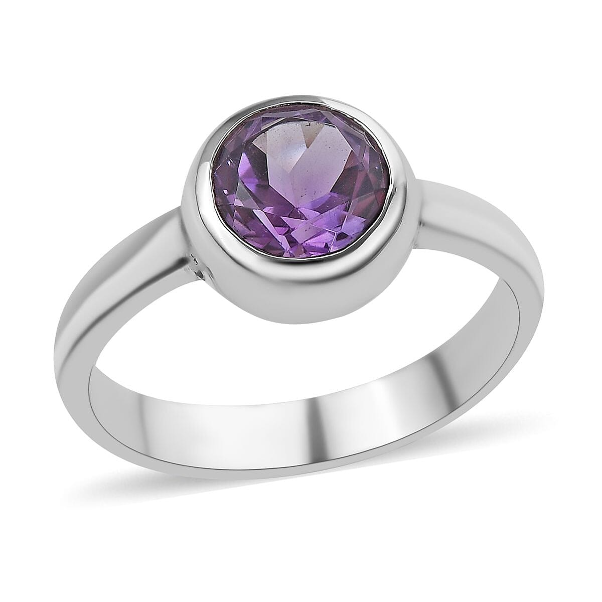 BALI LEGACY Amethyst Solitaire Ring in Sterling Silver 0.25 ctw (1)