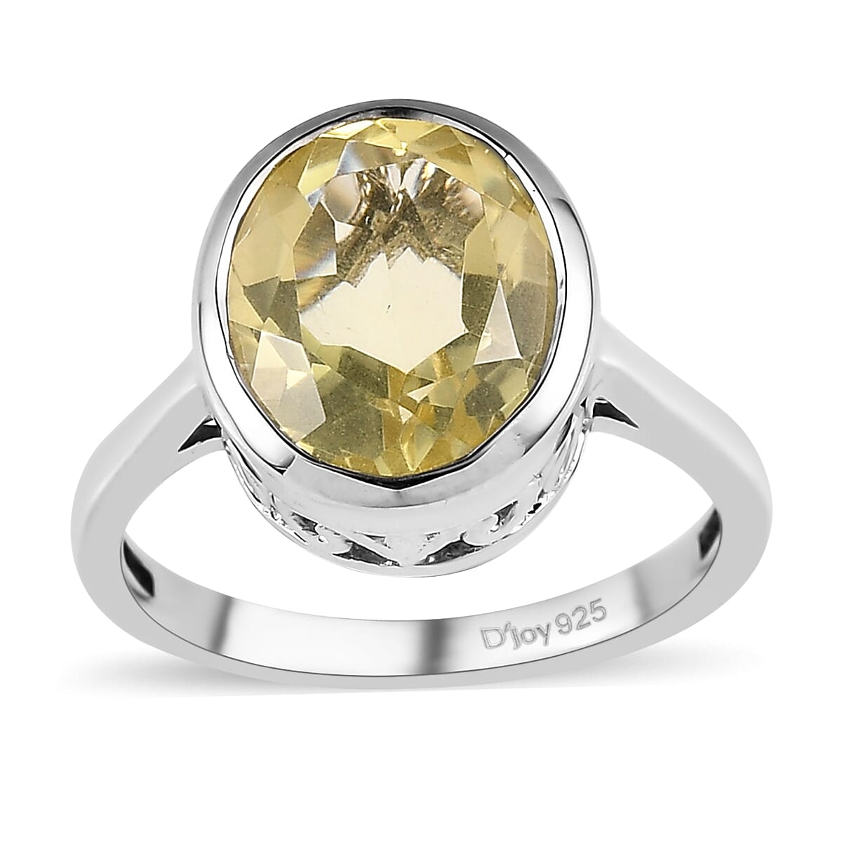 Ouro Verde Quartz Solitaire Ring in Platinum Over Sterling Silver 3.25 ctw