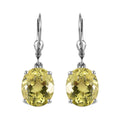 Ouro Verde Quartz Lever Back Earrings in Platinum Over Sterling Silver 8.90 ctw - Sticky add to cart bar