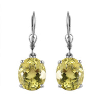Ouro Verde Quartz Lever Back Earrings in Platinum Over Sterling Silver 8.90 ctw