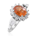 Viceroy Spessartine Garnet and Moissanite Sunburst Ring in Platinum Over Sterling Silver 3.50 ctw - Sticky add to cart bar