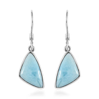 Artisan Crafted Larimar Dangle Earrings in Sterling Silver 10.15 ctw