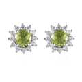 AAA Sava Sphene and White Zircon Sunburst Stud Earrings in Platinum Over Sterling Silver 0.90 ctw - Sticky add to cart bar