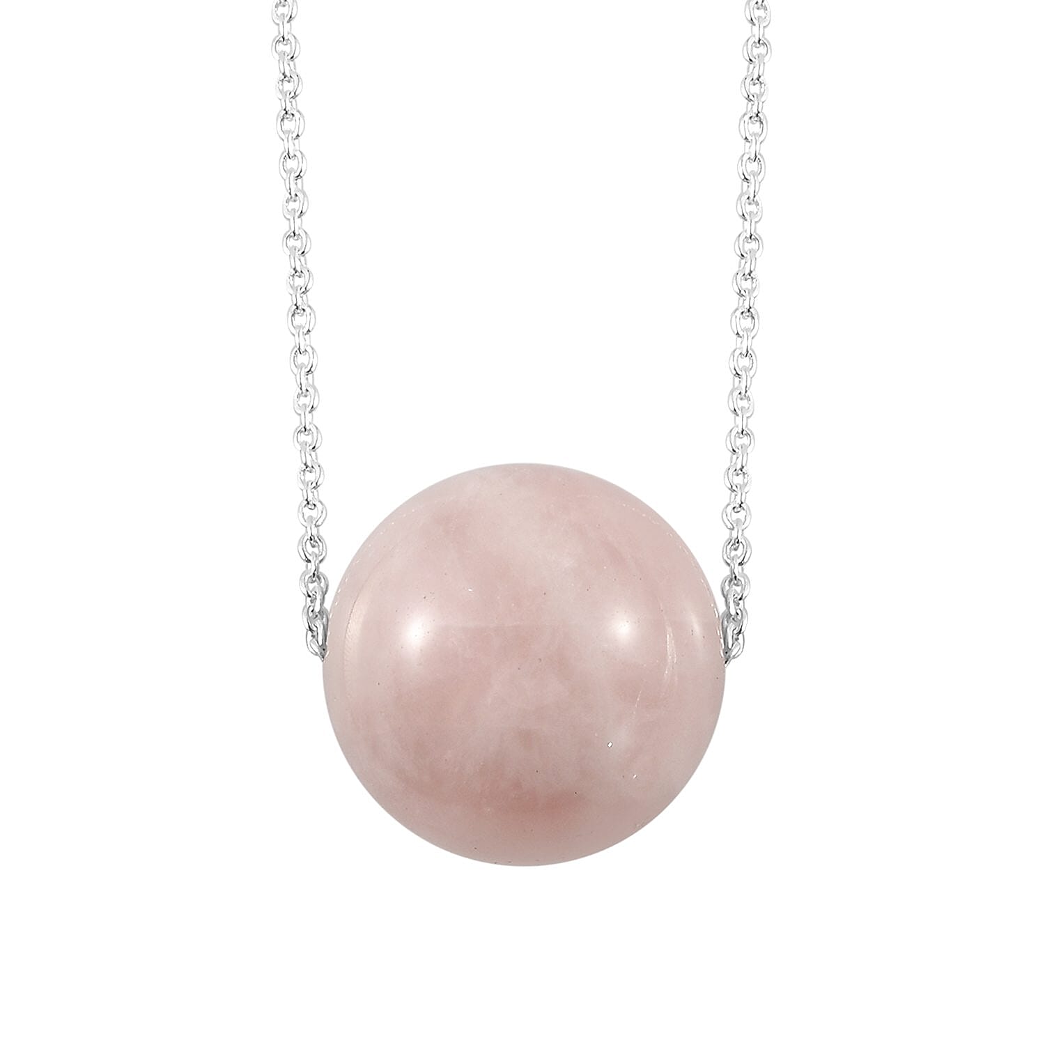 Galilea Rose Quartz Necklace 20 Inches in Sterling Silver 52.00 ctw