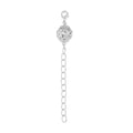 Simulated Diamond 10mm Magnet Lock with 9MM Lobster Lock with 2 Inch Extender Chain in Silvertone 0.20 ctw - Sticky add to cart bar