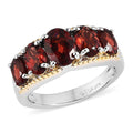 Karis Mozambique Garnet 5 Stone Ring in 18K YG Plated and Platinum Bond 2.85 ctw - Sticky add to cart bar