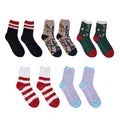 Set of 5 Pair 98% Polyester and 2% Spandex Animal Pattern Jacquard Plush Socks with Anti-slip Rubber (5.9"x6.69") - Sticky add to cart bar