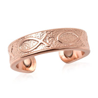 Rugged Pattern Ring in Rosetone