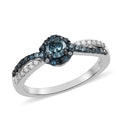 Venice Blue Diamond I1-I2 and White Diamond Ring in Sterling Silver 0.50 ctw - Sticky add to cart bar