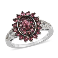 Narsipatnam Alexandrite and Natural White Zircon Cocktail Ring in Platinum Over Sterling Silver (Size 10.0) 1.10 ctw