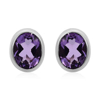Bali Legacy Amethyst Stud Earrings in Sterling Silver 0.40 ctw