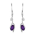 African Amethyst Solitaire Lever Back Earring Sterling Silver 0.83 ctw - Sticky add to cart bar