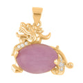 Kunzite and Simulated Diamond Pixiu Pendant in Goldtone 6.10 ctw - Sticky add to cart bar