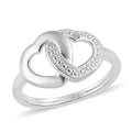 Diamond Accent Double Heart Link Ring in Sterling Silver (Size 10.0) - Sticky add to cart bar