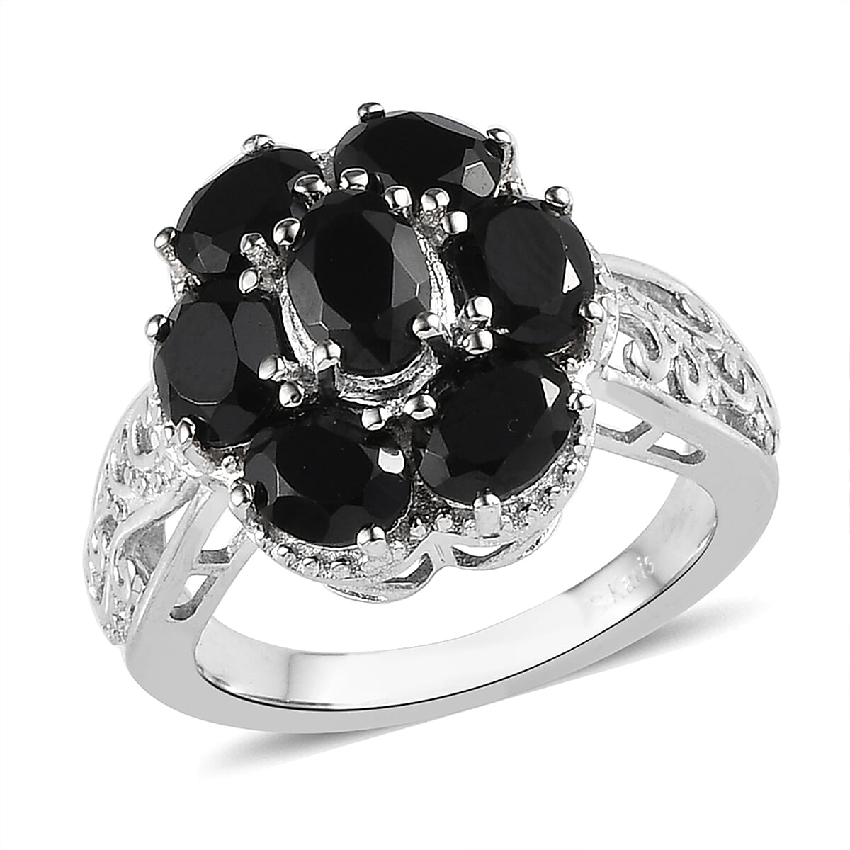 Karis Natural Thai Black Spinel Ring in Platinum Bond 3.00 ctw
