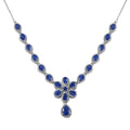 Kashmir Kyanite and White Zircon 11.60 ctw Necklace in Platinum Over Sterling Silver 18 Inches - Sticky add to cart bar
