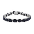 Thai Black Spinel Tennis Bracelet in Platinum Over Sterling Silver (6.50 In) 42.00 ctw - Sticky add to cart bar