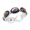 SANTA FE Style Rainbow Multi Turquoise Eternity Ring in Sterling Silver 1.50 ctw - Sticky add to cart bar