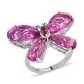 African Lilac Quartz (Triplet) and Orissa Rhodolite Garnet Butterfly Ring in Platinum Over Sterling Silver 14.15 ctw - Sticky add to cart bar