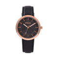 Strada Japanese Movement Black Stardust Dial Watch with Black Faux Leather Strap - Sticky add to cart bar