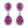 African Lilac Quartz (Triplet) and White Zircon Dangling Earrings in Platinum Over Sterling Silver 7.75 ctw - Sticky add to cart bar