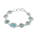 SANTA FE Style Kingman Turquoise Bracelet in Sterling Silver (7.00 In) 10.50 Grams 7.50 ctw - Sticky add to cart bar