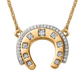Moissanite Horseshoe Necklace 18 Inches in Vermeil Yellow Gold Over Sterling Silver 0.50 ctw - Sticky add to cart bar