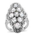 Sky Blue Topaz Cluster Ring in Stainless Steel 3.50 ctw - Sticky add to cart bar