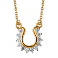 Moissanite Fancy Lucky Horseshoe Necklace (Size - 18) in Vermeil YG Sterling Silver 0.38 ctw - Sticky add to cart bar