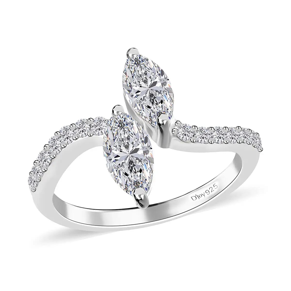 Moissanite Snake Inspired Eternal Love Ring in Platinum Over Sterling Silver 1.35 ctw