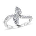 Moissanite Snake Inspired Eternal Love Ring in Platinum Over Sterling Silver 1.35 ctw - Sticky add to cart bar